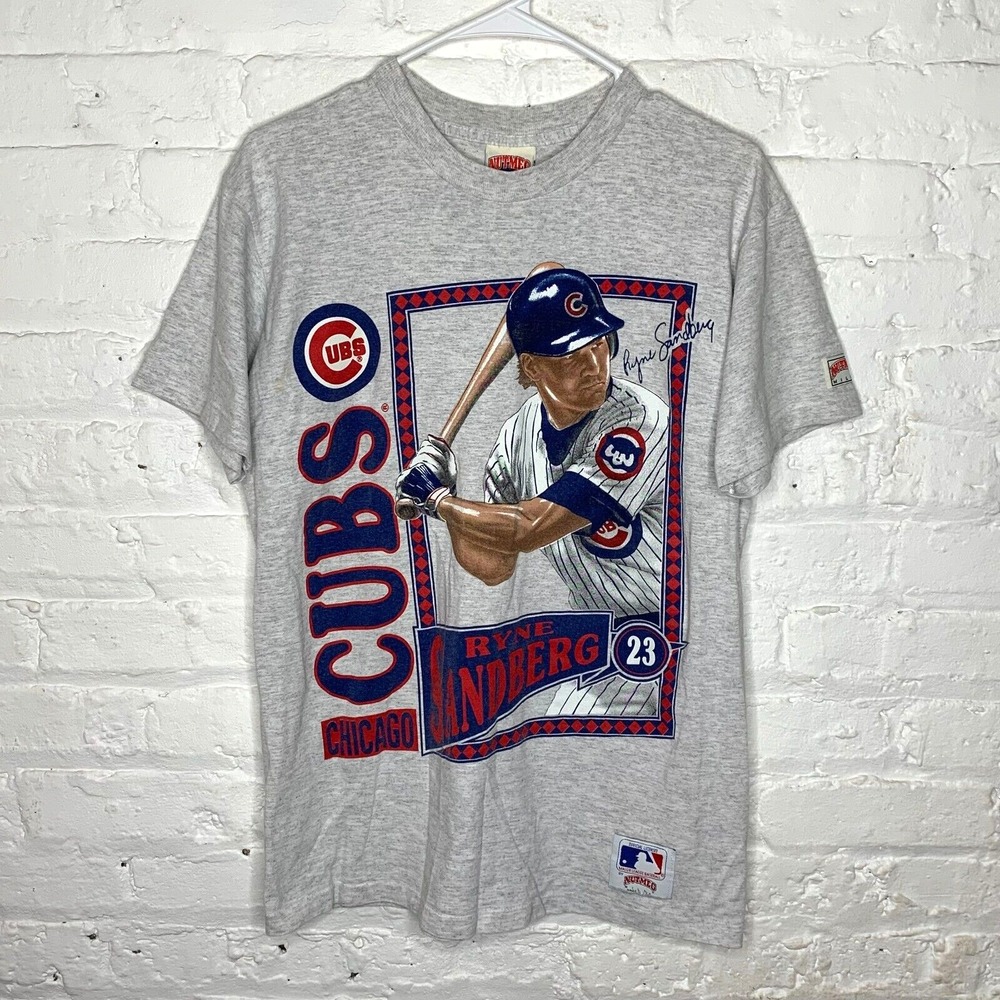 Vintage Chicago Cubs Ryne Sandberg Nutmeg Mills Size M Baseball‎ T-Shirt 1990